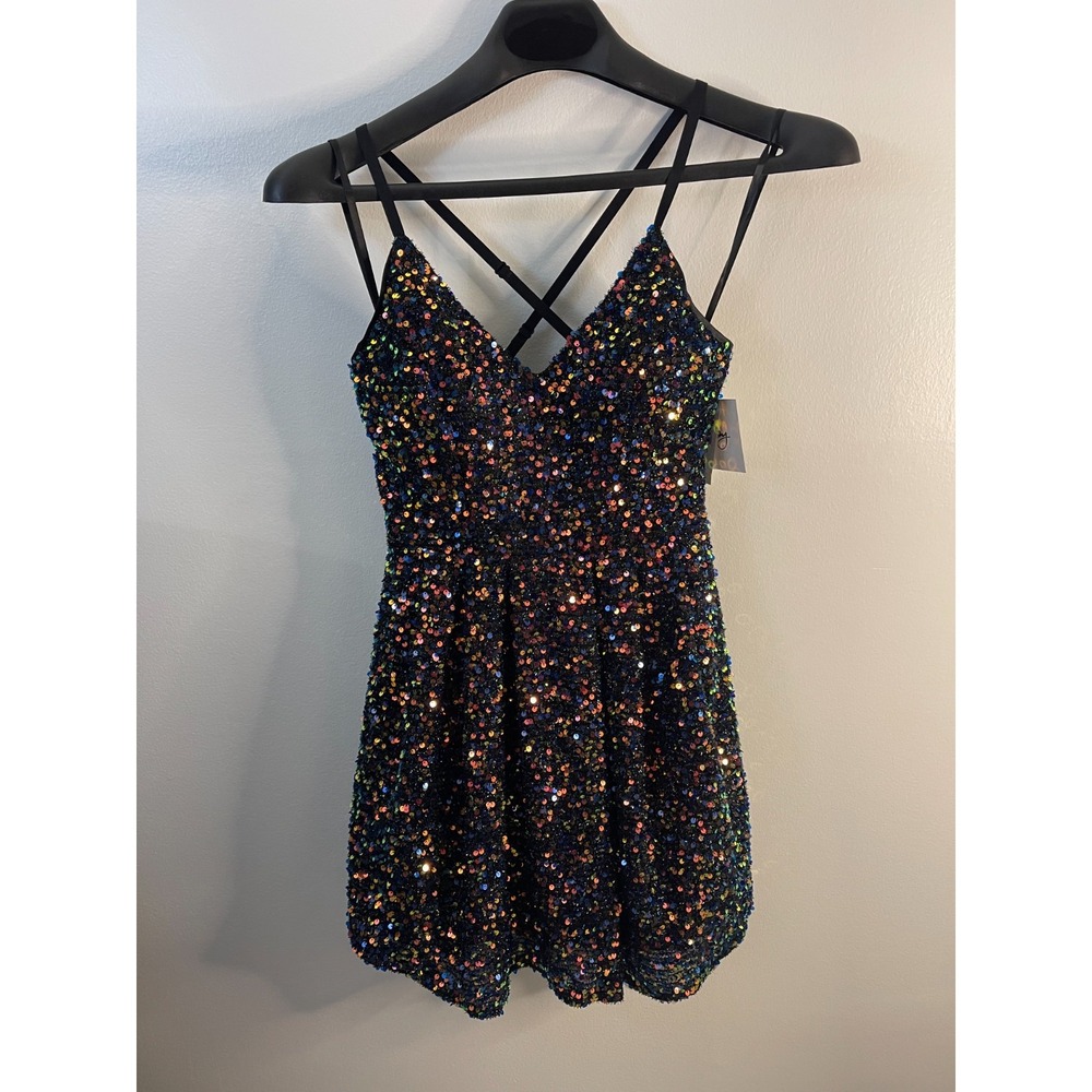 by & by Womans Sequin Dress Iridescent Color Size 3 (NWT)